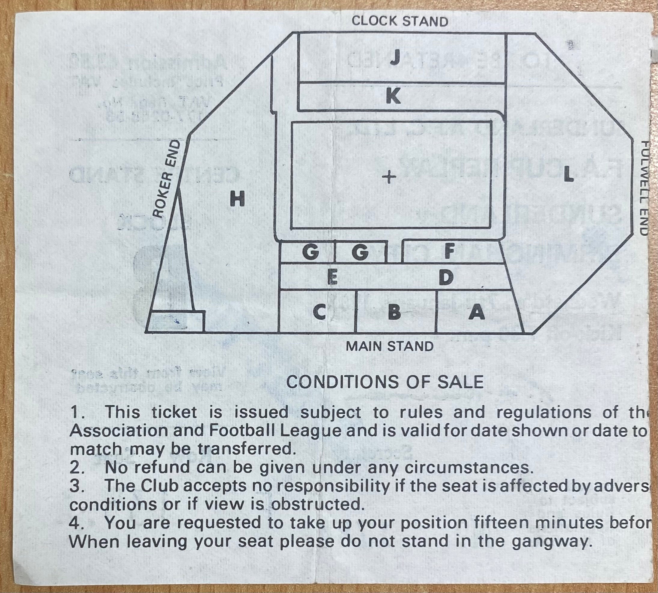 1980/81 ORIGINAL FA CUP 3RD ROUND TICKET SUNDERLAND V BIRMINGHAM CITY