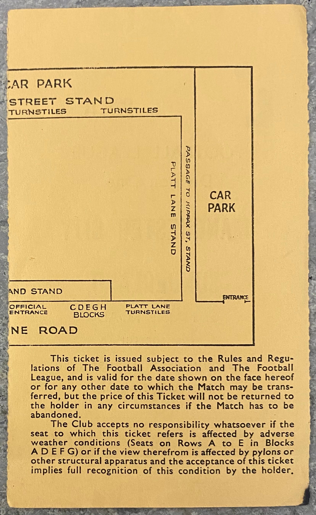 1966/67 ORIGINAL DIVISION 1 TICKET MANCHESTER CITY V SUNDERLAND