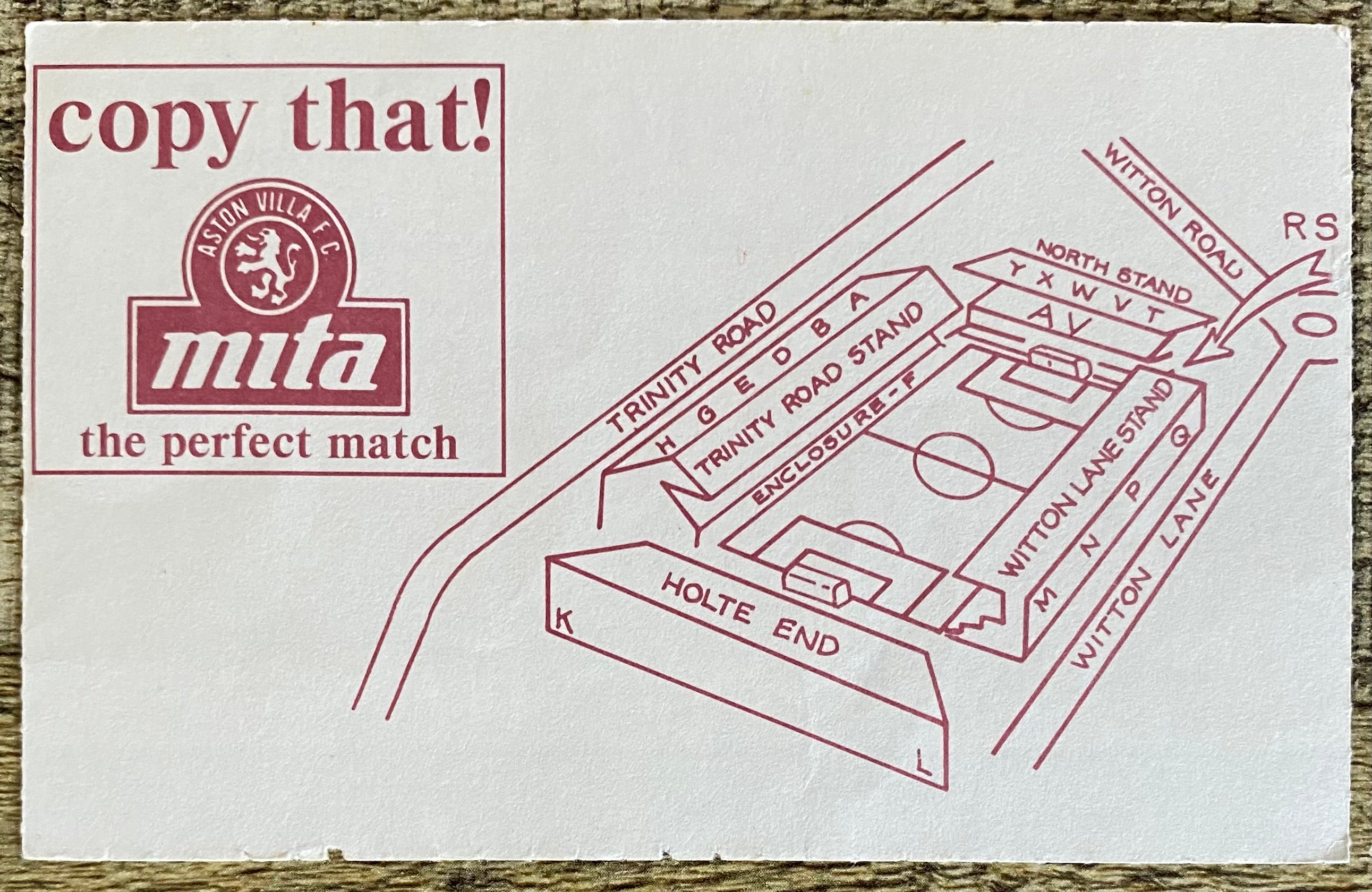 1991/92 ORIGINAL DIVISION 1 TICKET ASTON VILLA V TOTTENHAM HOTSPUR