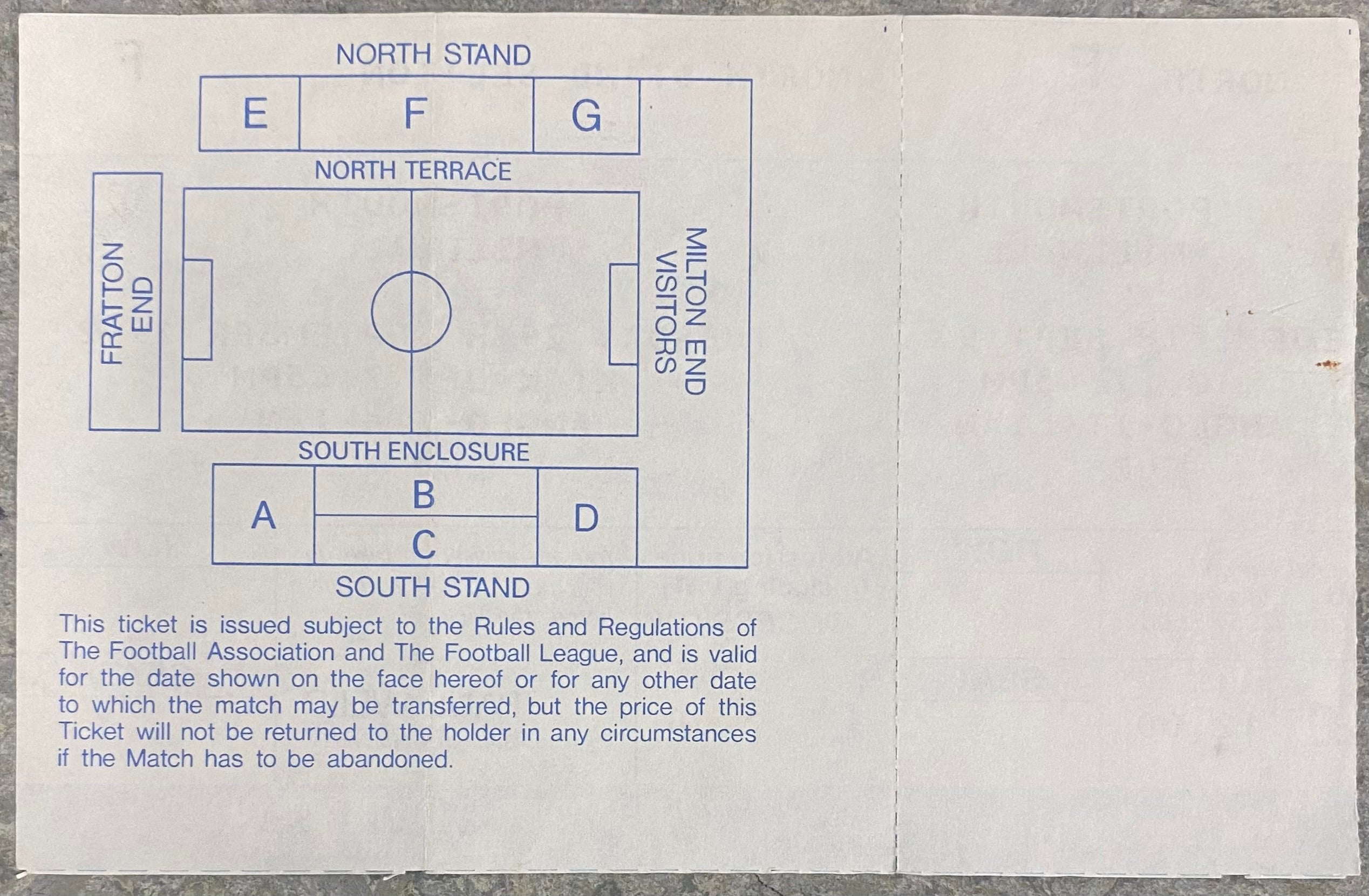 1992/93 ORIGINAL ANGLO ITALIAN CUP UNUSED TICKET PORTSMOUTH V MILLWALL
