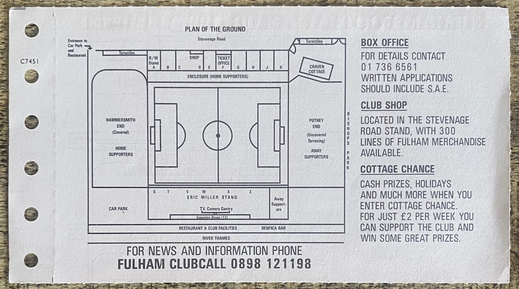 1989/90 ORIGINAL DIVISION 3 TICKET FULHAM V SWANSEA CITY