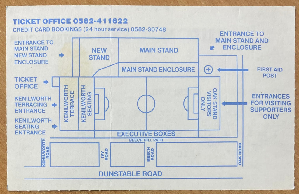 1993/94 ORIGINAL DIVISION 1 TICKET LUTON TOWN V SUNDERLAND