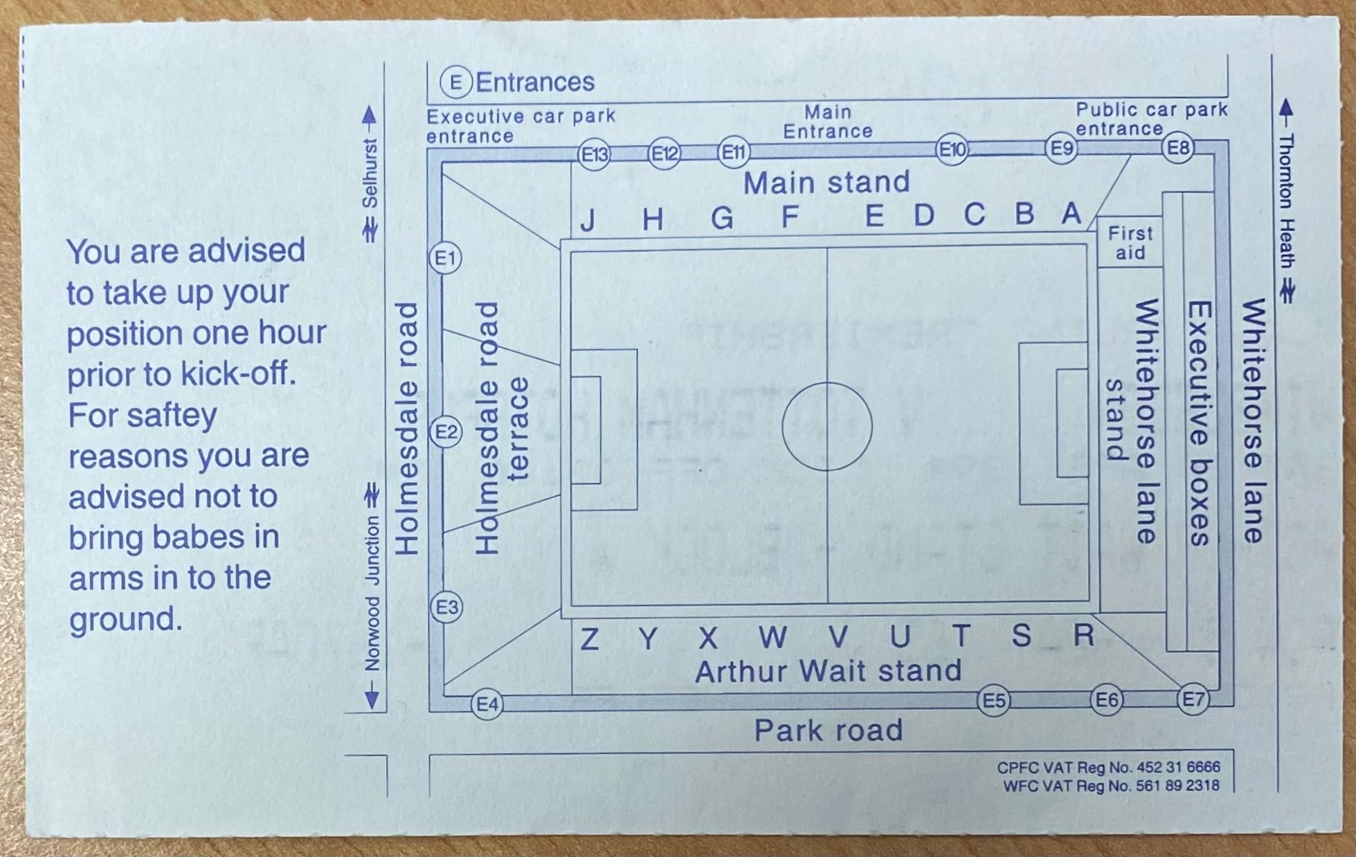 1993/94 ORIGINAL FA PREMIERSHIP TICKET WIMBLEDON V TOTTENHAM HOTSPUR