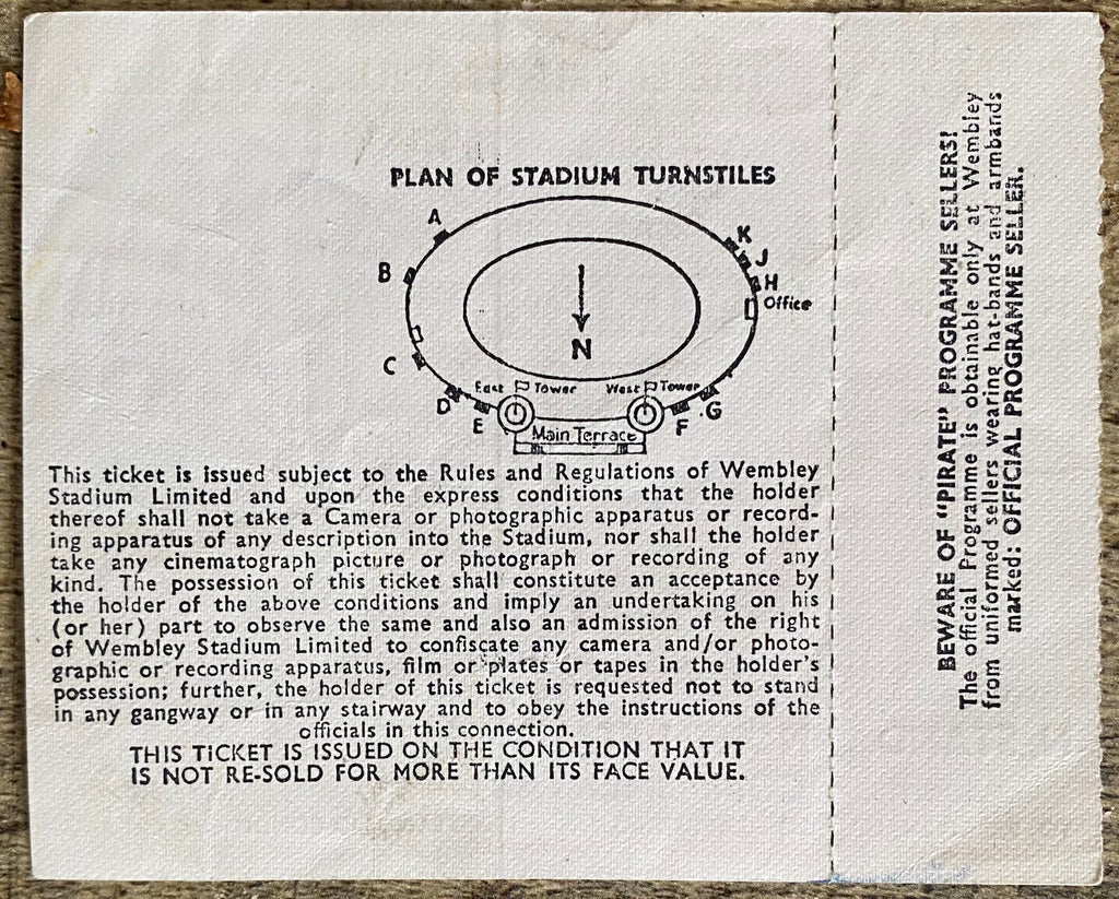 1972 ORIGINAL UNUSED FA CUP FINAL TICKET ARSENAL V LEEDS UNITED