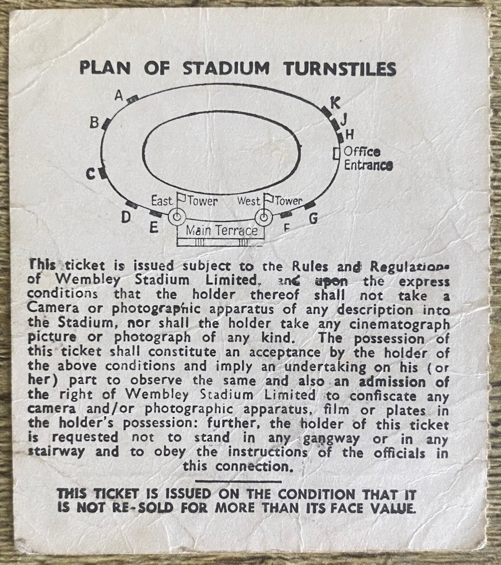 1966 ORIGINAL BRITISH HOME CHAMPIONSHIPS TICKET ENGLAND V WALES