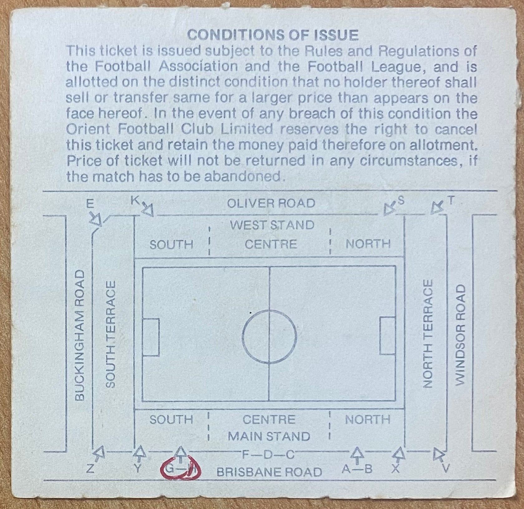 1979/80 ORIGINAL FA CUP 4TH ROUND TICKET ORIENT V WEST HAM UNITED