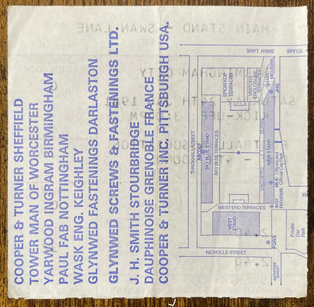 1980/81 ORIGINAL FA CUP 4TH ROUND TICKET COVENTRY CITY V BIRMINGHAM CITY