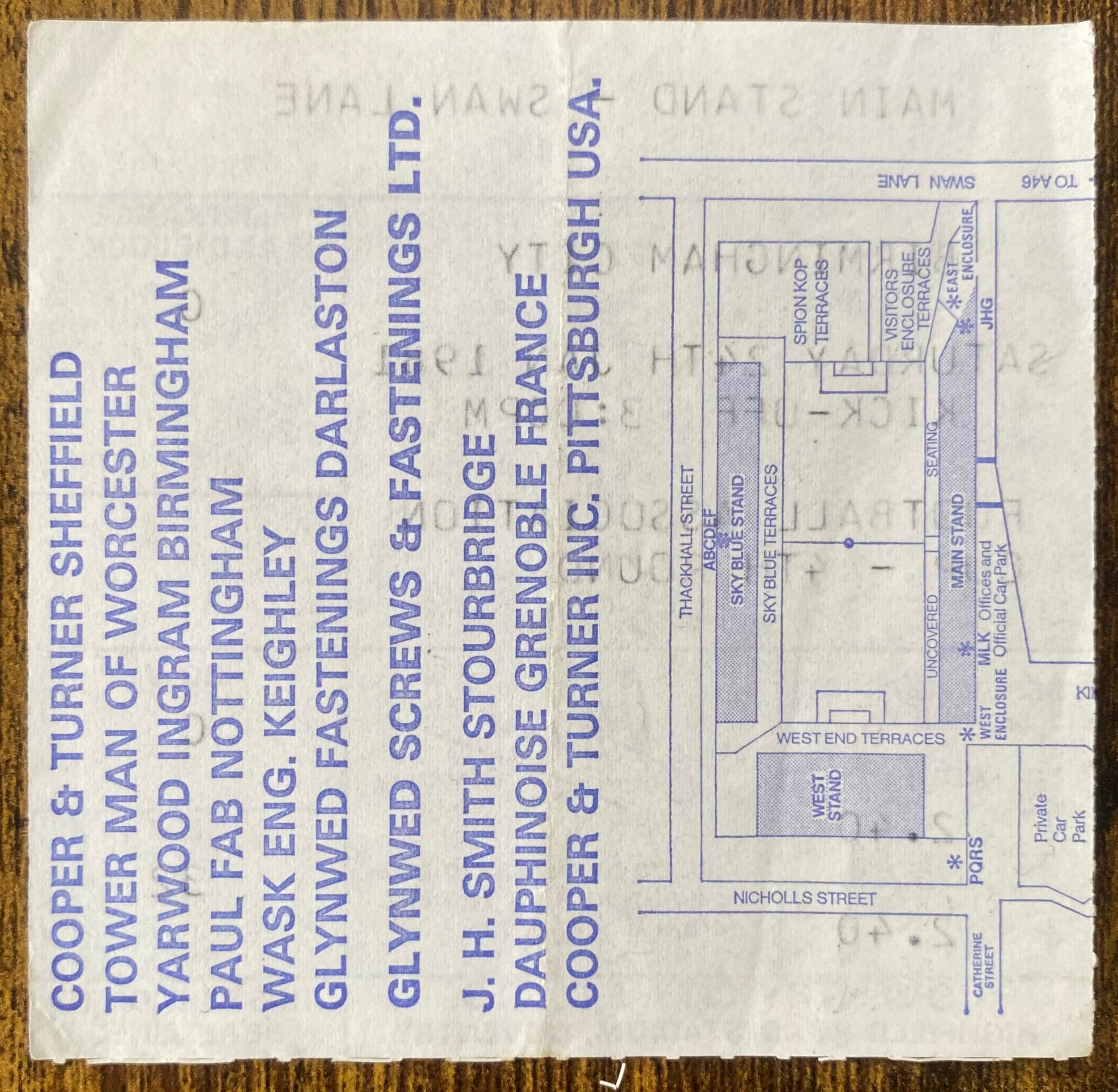 1980/81 ORIGINAL FA CUP 4TH ROUND TICKET COVENTRY CITY V BIRMINGHAM CITY