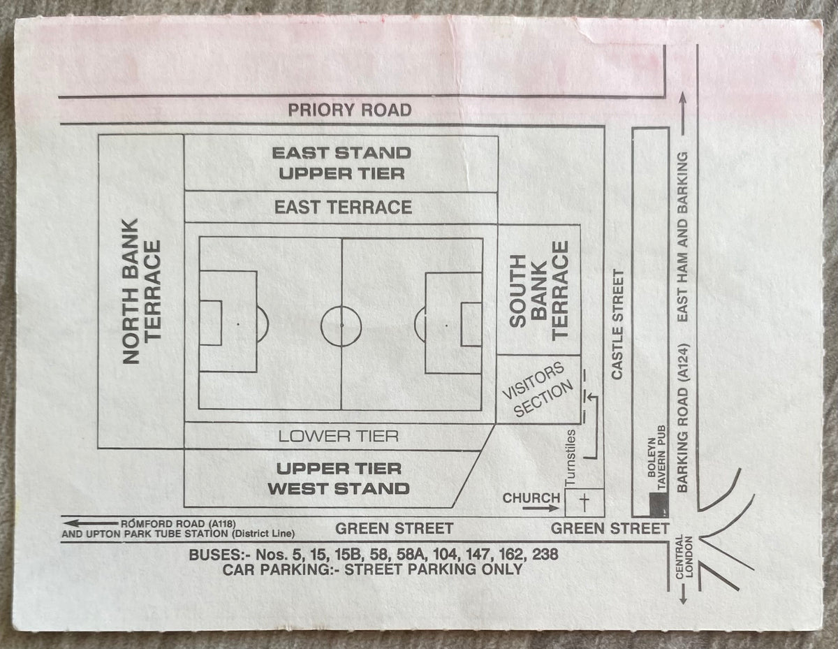 1991/92 ORIGINAL DIVISION 2 TICKET CHARLTON ATHLETIC V DERBY COUNTY