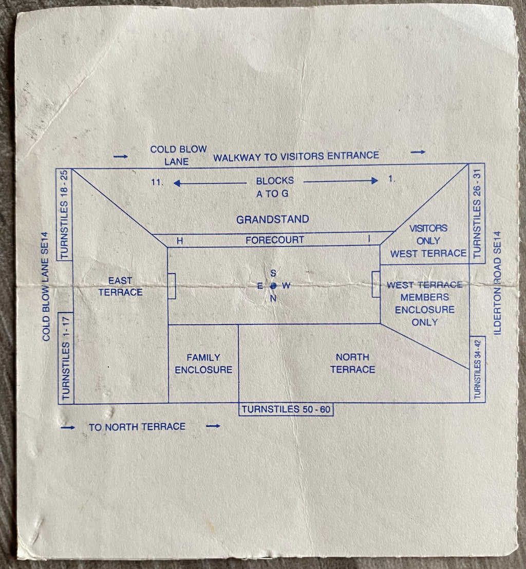 1990/91 ORIGINAL DIVISION 2 TICKET MILLWALL V CHARLTON ATHLETIC