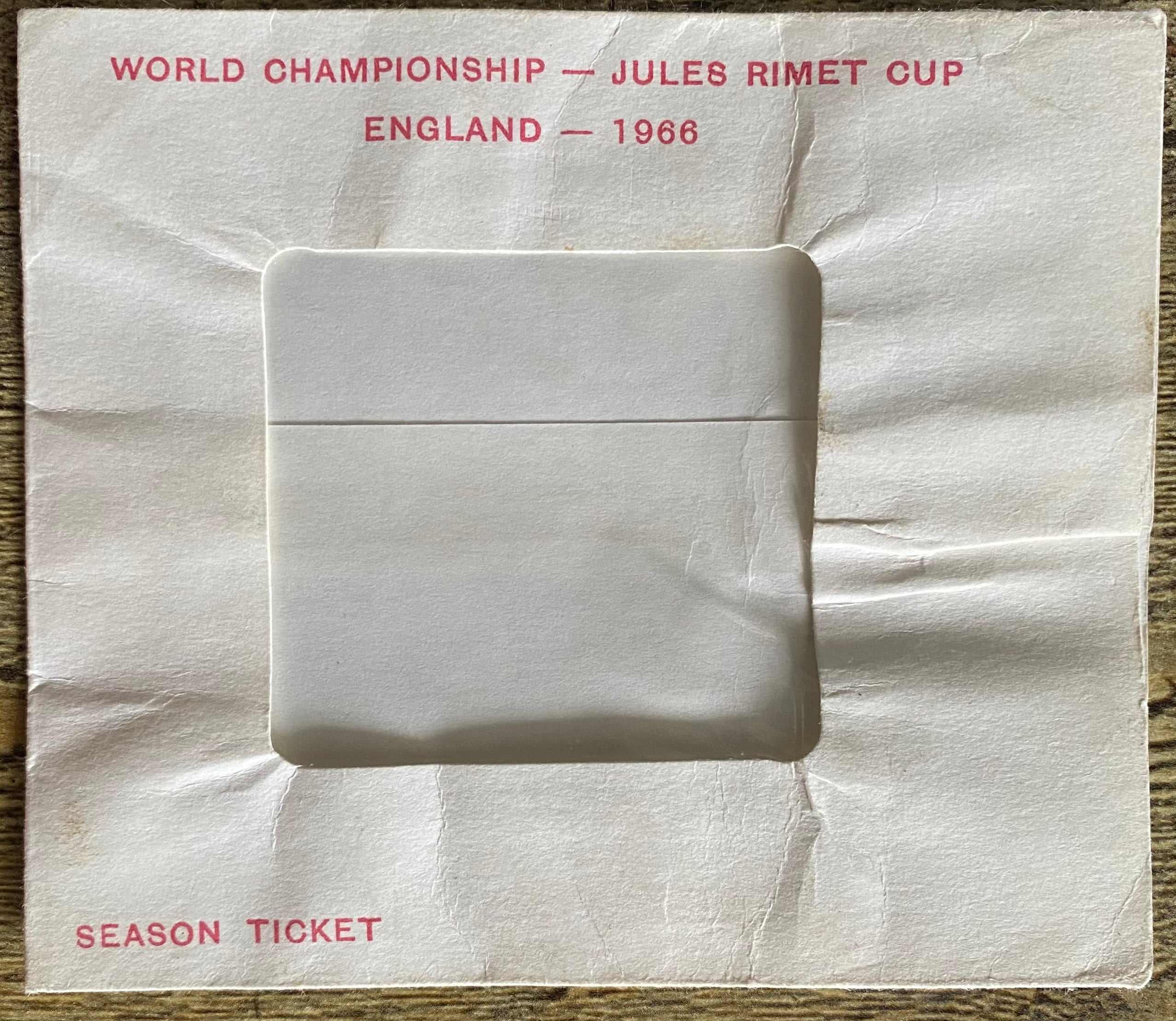 1966 WORLD CUP ORIGINAL OFFICIAL SEASON TICKET HOLDER WALLET