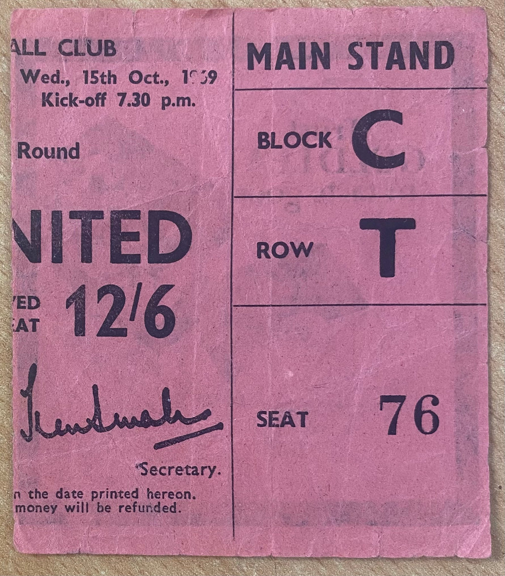 1969/70 ORIGINAL LEAGUE CUP 4TH ROUND TICKET NOTTINGHAM FOREST V OXFORD UNITED