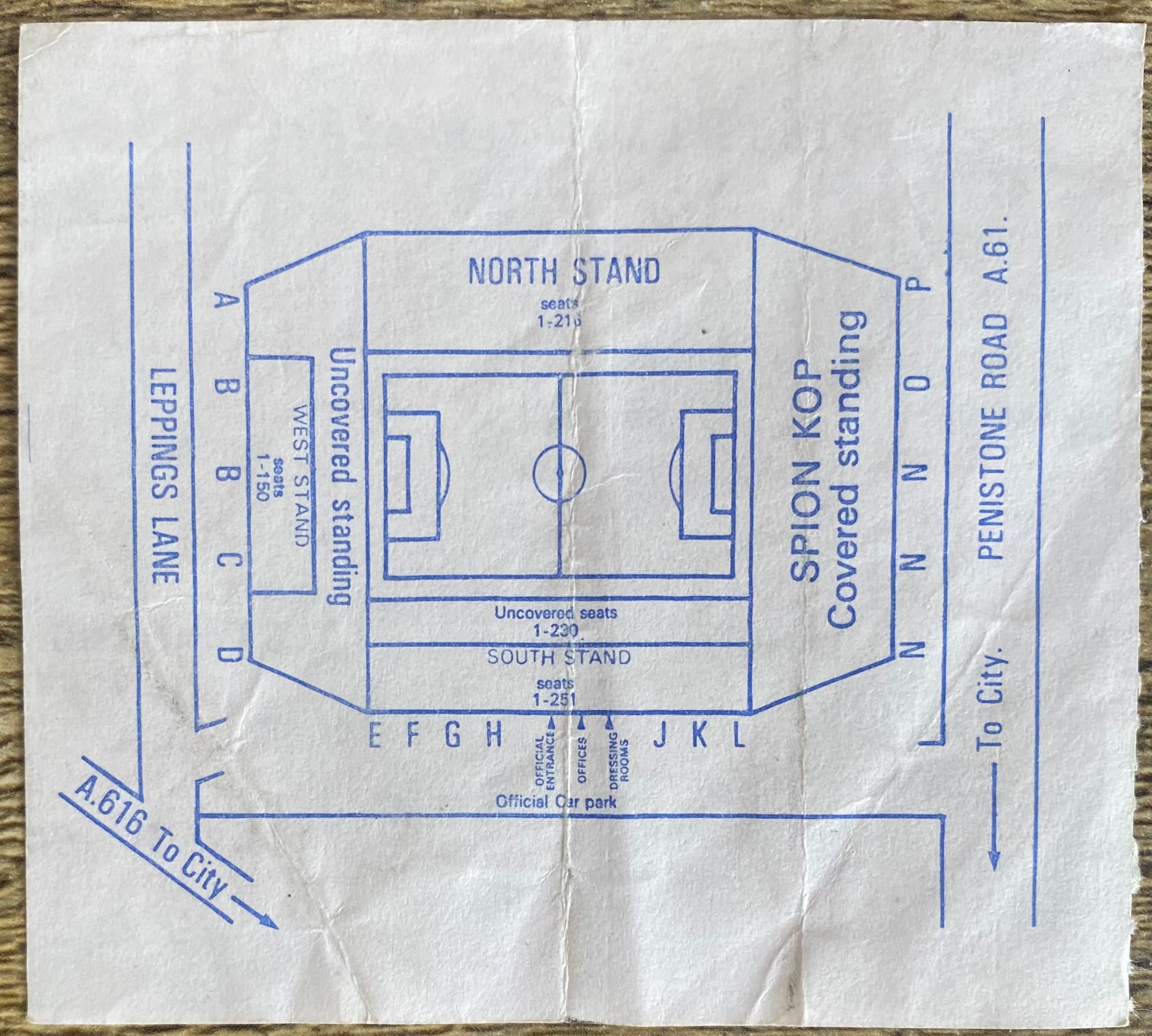 1987 ORIGINAL FA CUP SEMI FINAL TICKET LEEDS UNITED V COVENTRY CITY @ HILLSBOROUGH