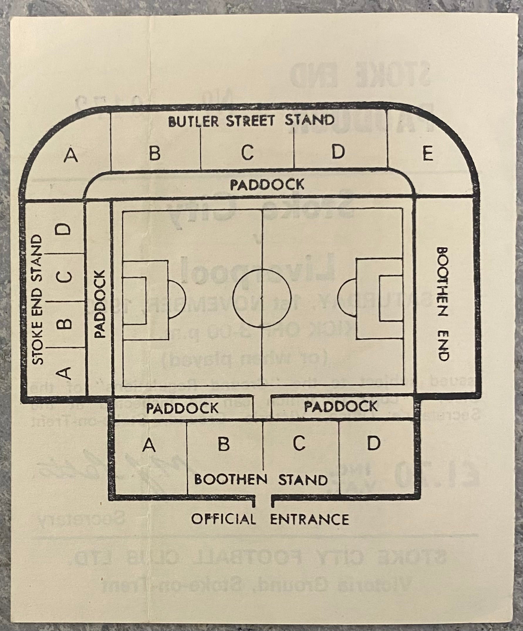 1980/81 ORIGINAL DIVISION 1 TICKET STOKE CITY V LIVERPOOL