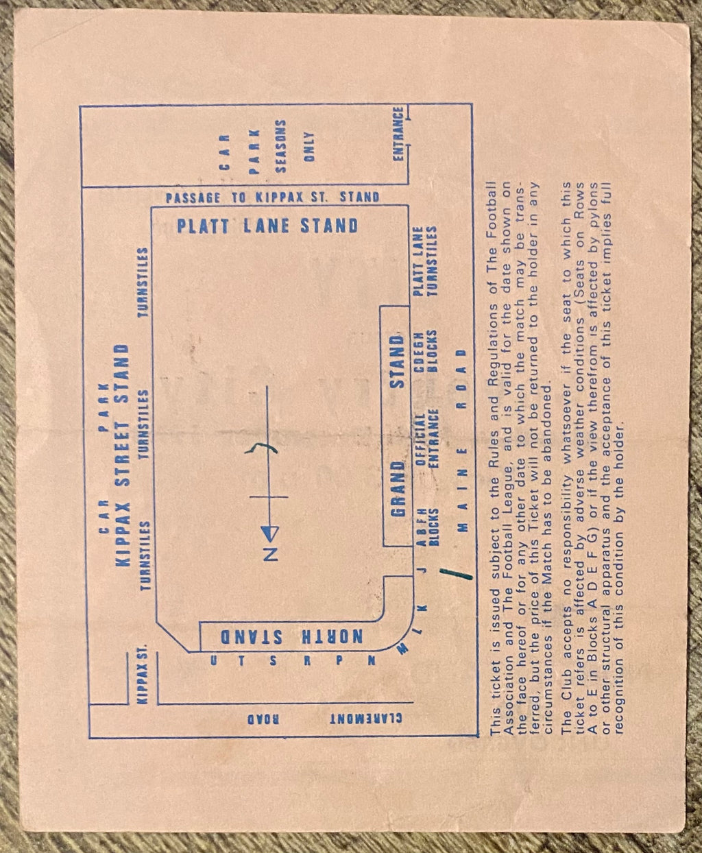 1976/77 ORIGINAL DIVISION 1 TICKET MANCHESTER CITY V COVENTRY CITY