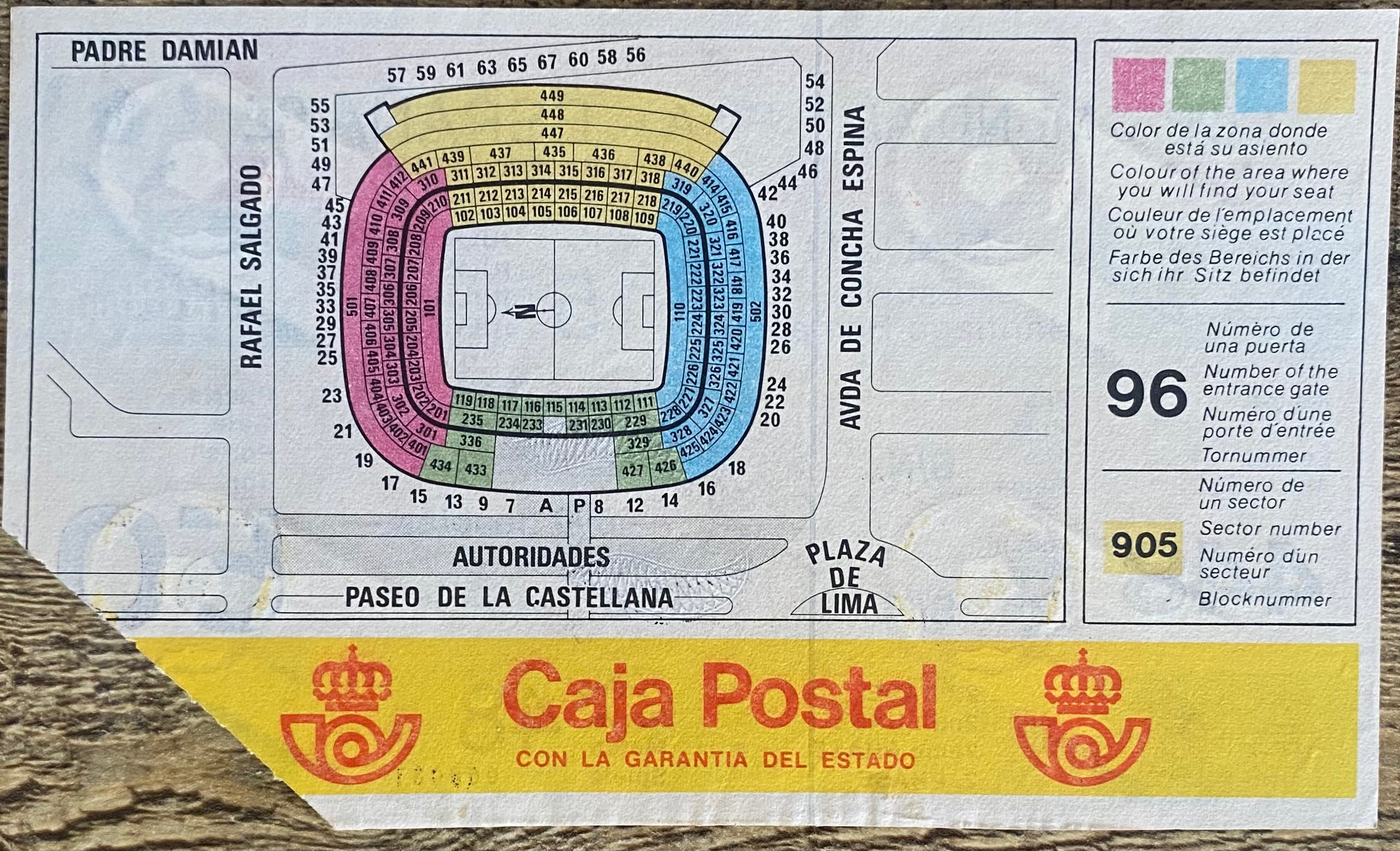 1982 ORIGINAL WORLD CUP 2ND PHASE TICKET ENGLAND V SPAIN @ MADRID