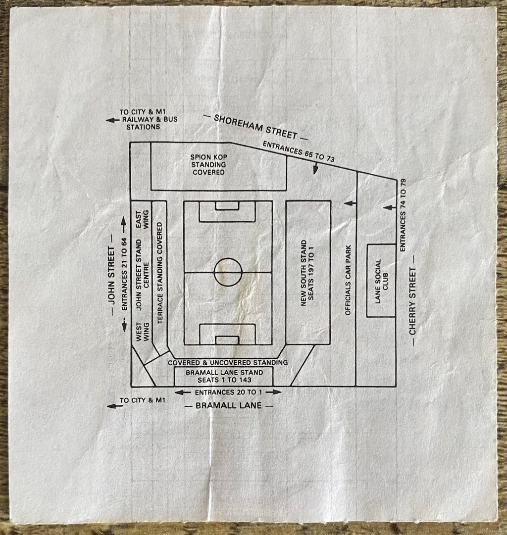 1990/91 ORIGINAL DIVISION ONE TICKET SHEFFIELD UNITED V LIVERPOOL
