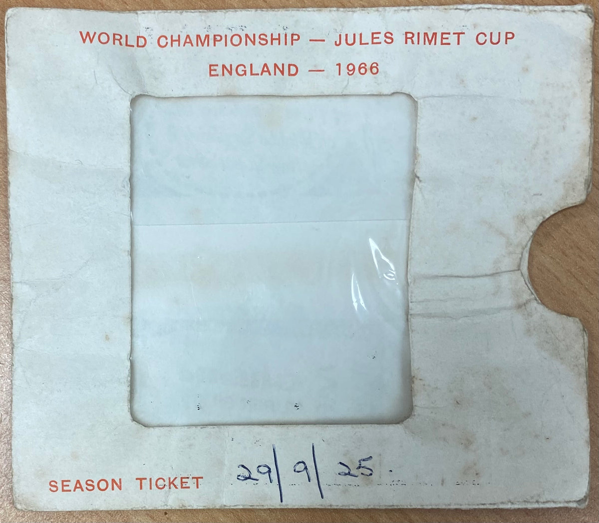 1966 WORLD CUP ORIGINAL OFFICIAL SEASON TICKET HOLDER WALLET