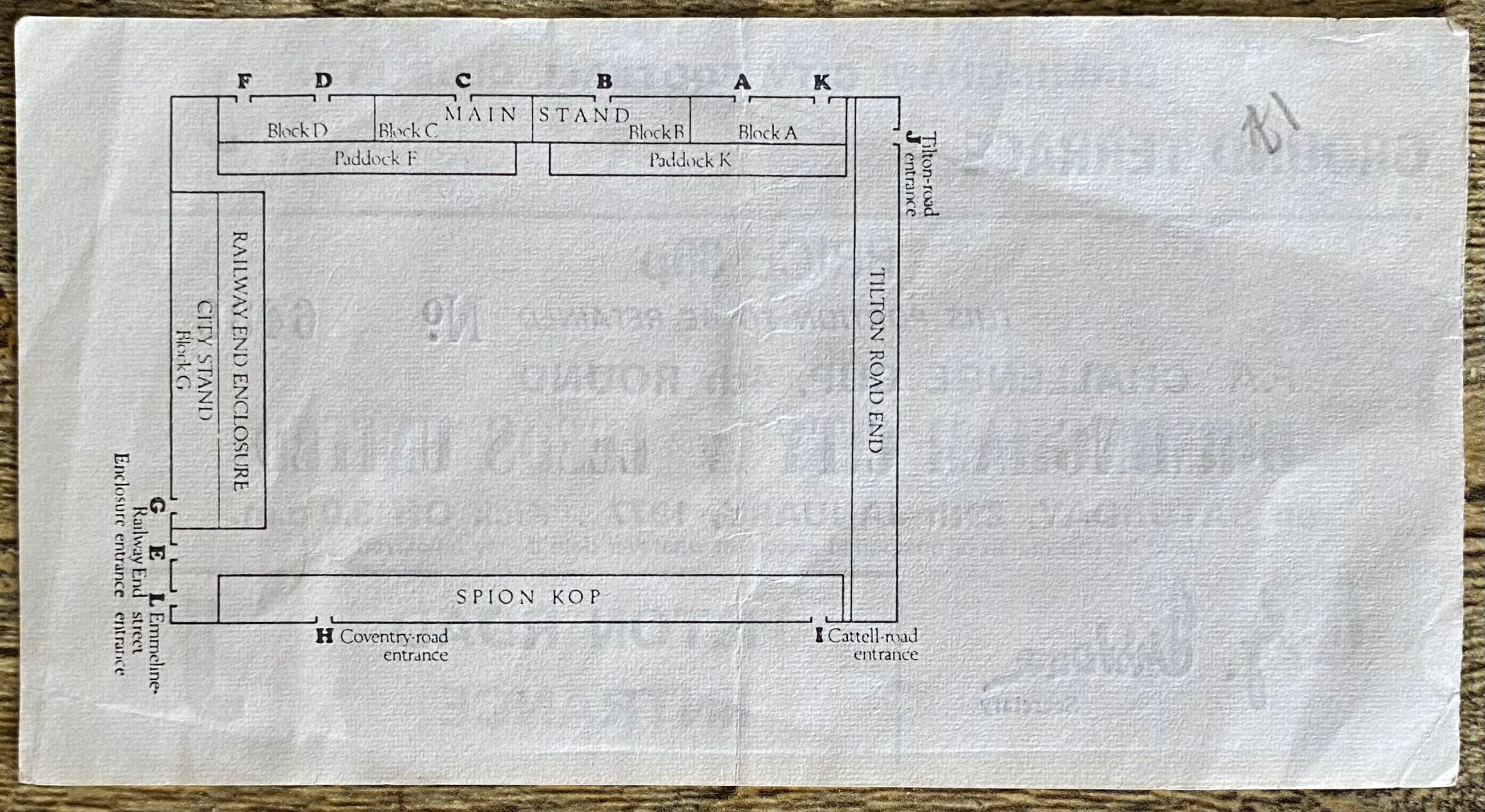 1976/77 ORIGINAL FA CUP 4TH ROUND TICKET BIRMINGHAM CITY V LEEDS UNITED