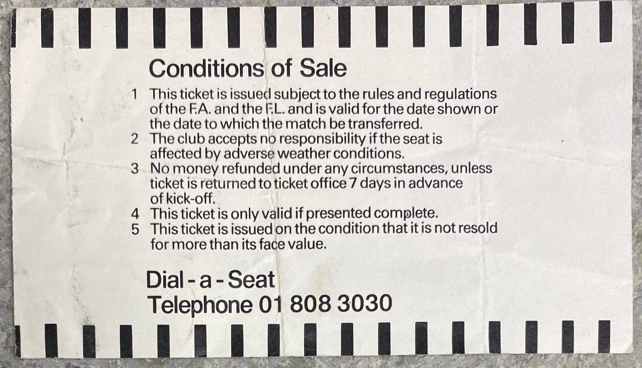 1986/87 ORIGINAL FA CUP 5TH ROUND TICKET TOTTENHAM HOTSPUR V NEWCASTLE UNITED