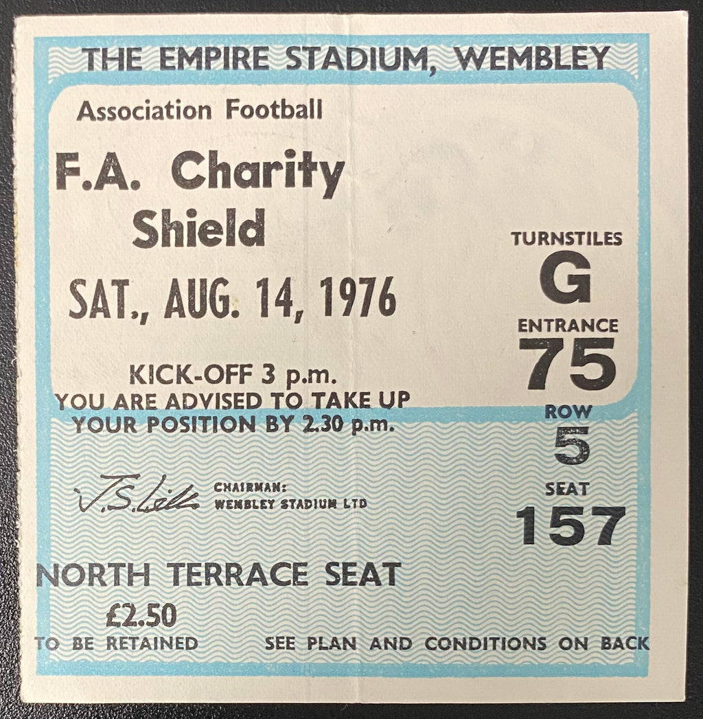 1976 ORIGINAL CHARITY SHIELD TICKET LIVERPOOL V SOUTHAMPTON