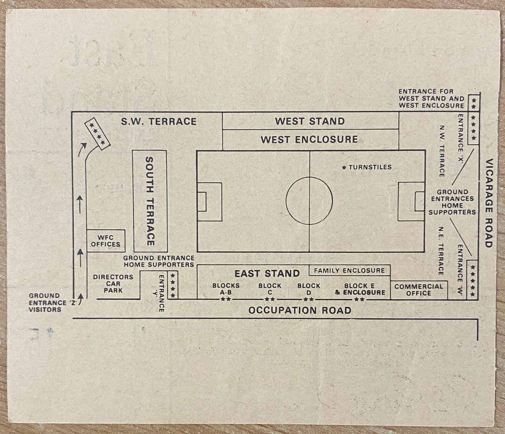 1980/81 ORIGINAL DIVISION TWO TICKET WATFORD V PRESTON NORTH END
