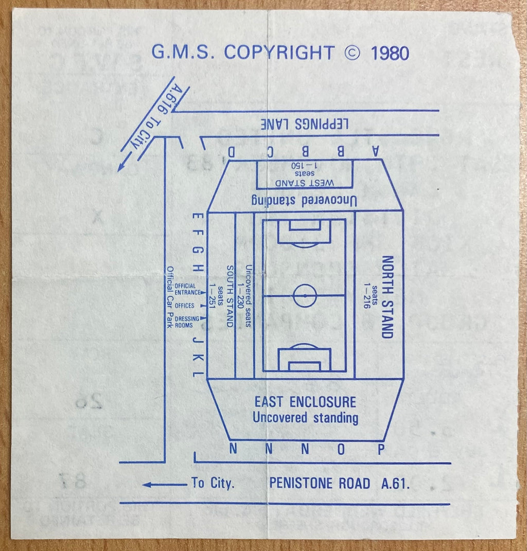 1983/84 ORIGINAL DIVISION 2 TICKET SHEFFIELD WEDNESDAY V NEWCASTLE UNITED