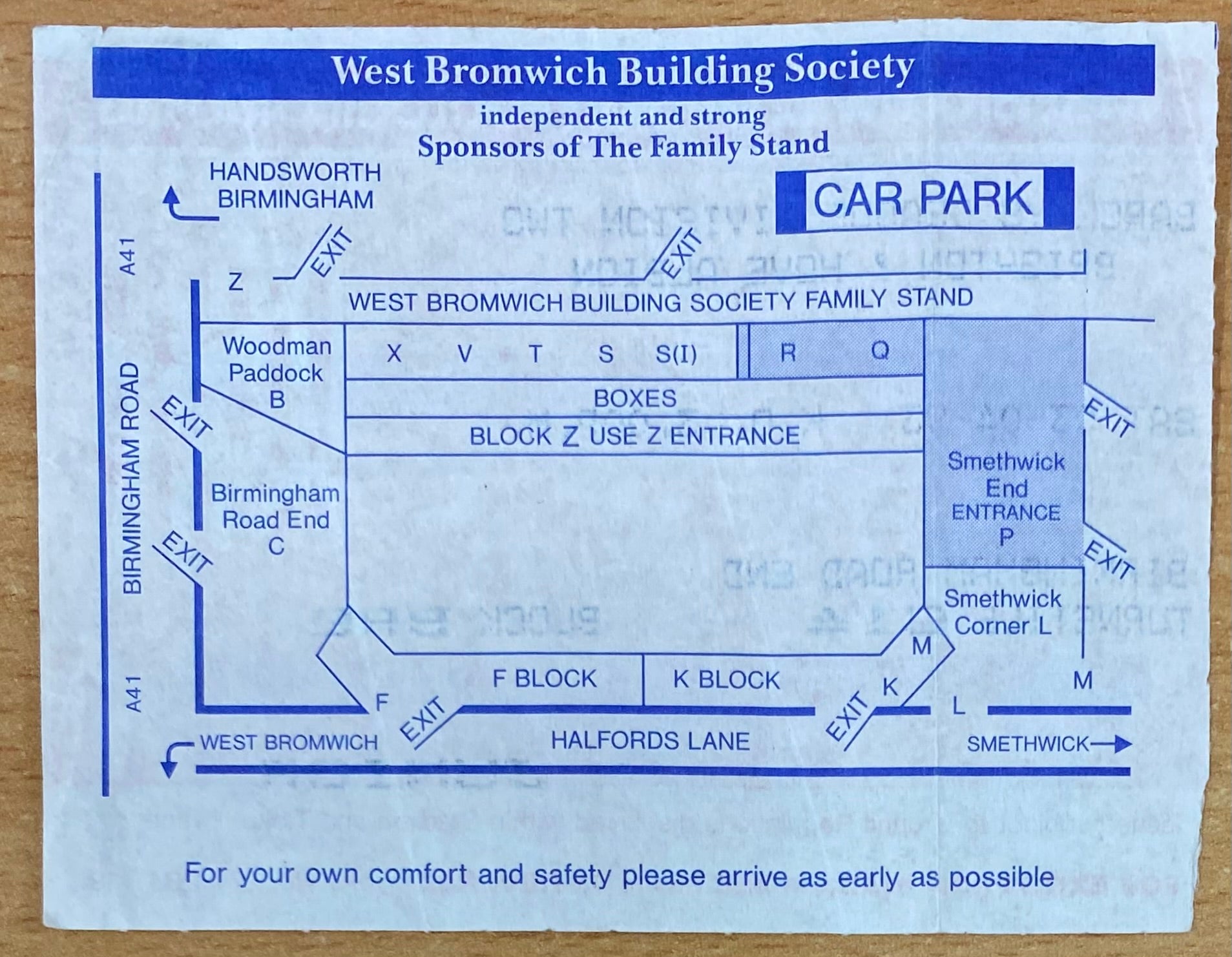 1992/93 ORIGINAL DIVISION 2 TICKET WEST BROMWICH ALBION V BRIGHTON AND HOVE ALBION