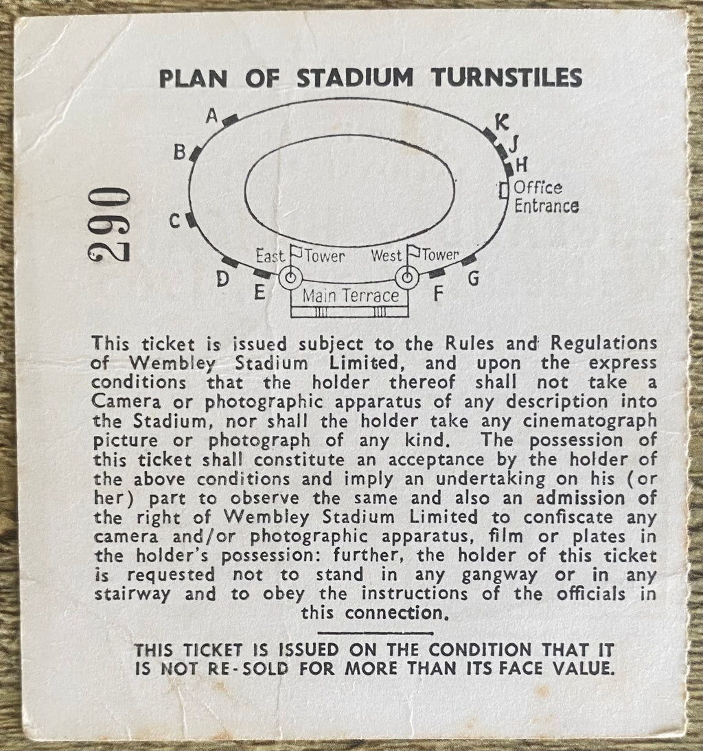 1965 ORIGINAL INTERNATIONAL TICKET ENGLAND V HUNGARY