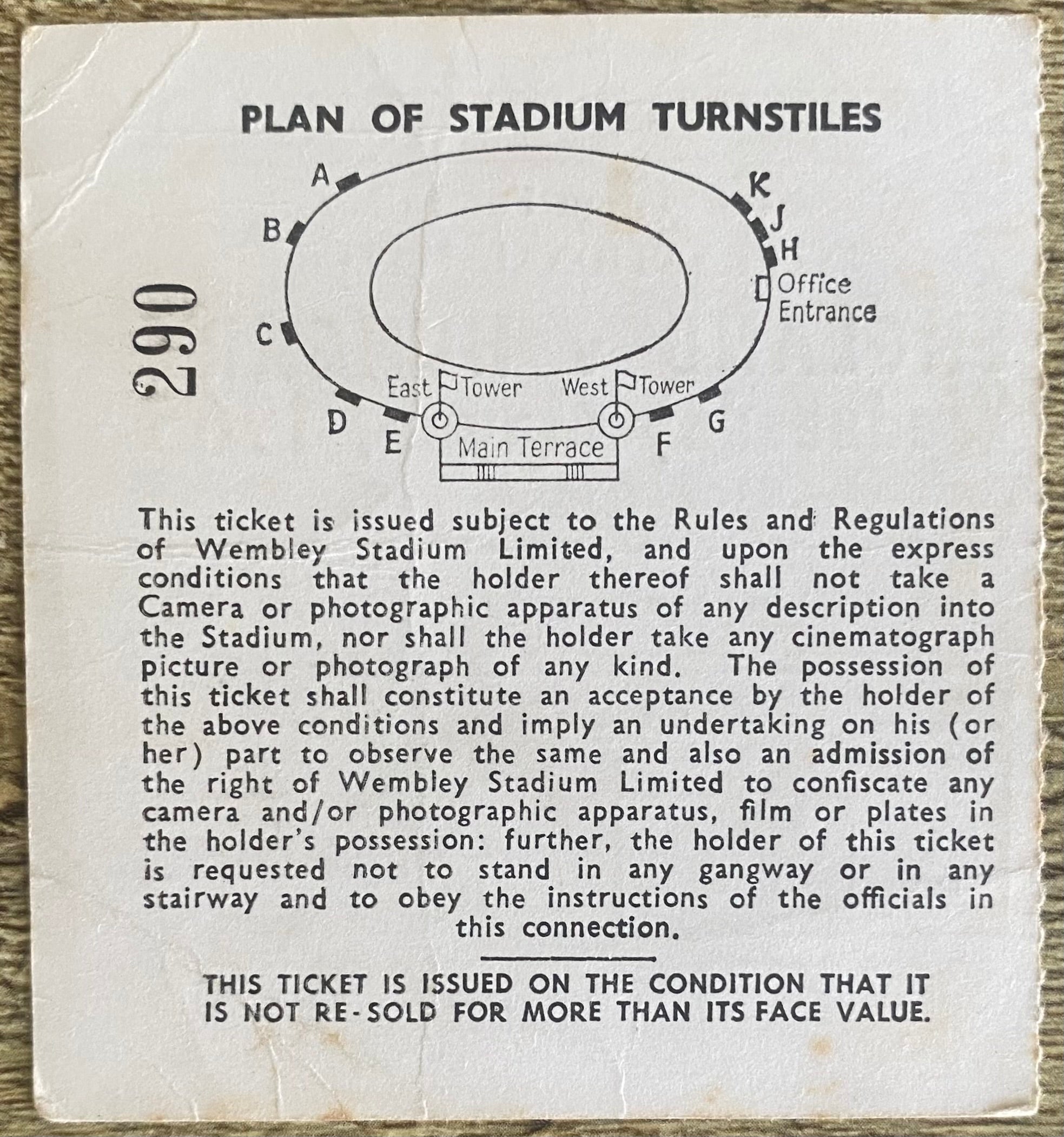 1965 ORIGINAL INTERNATIONAL TICKET ENGLAND V HUNGARY