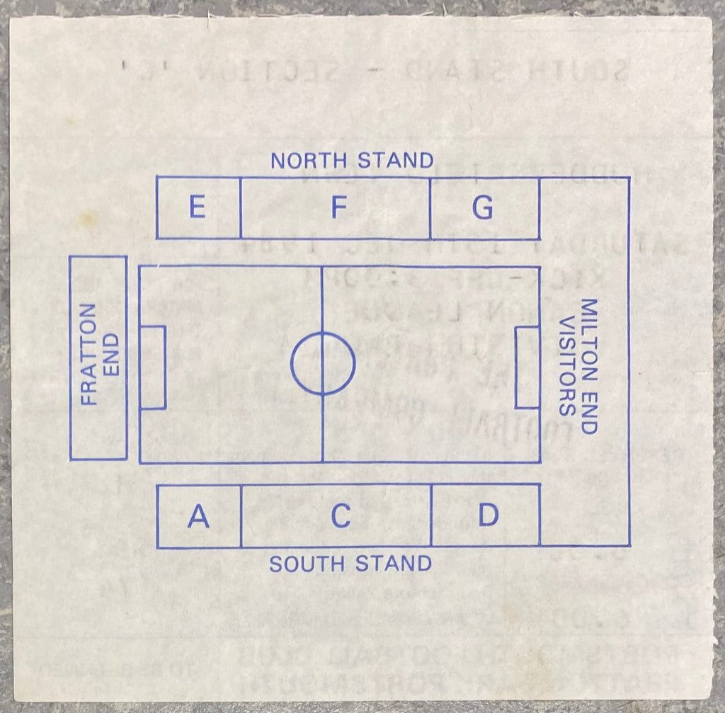 1984/85 ORIGINAL DIVISION TWO TICKET PORTSMOUTH V HUDDERSFIELD TOWN