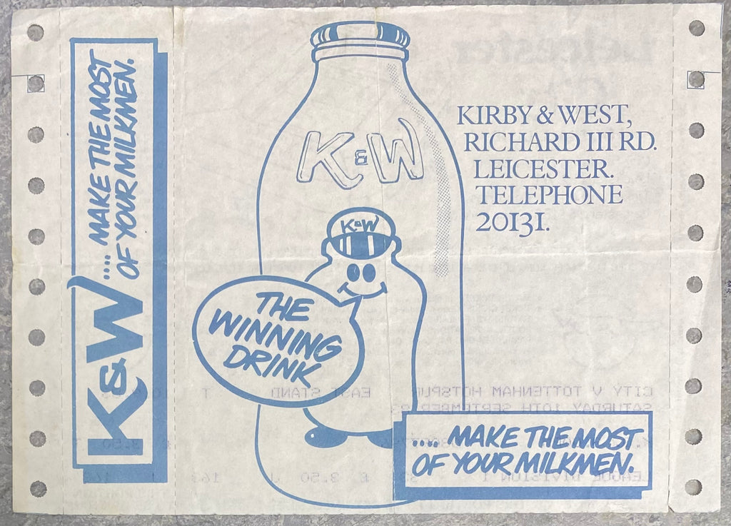 1983/84 ORIGINAL UNUSED DIVISION 1 TICKET LEICESTER CITY V TOTTENHAM HOTSPUR