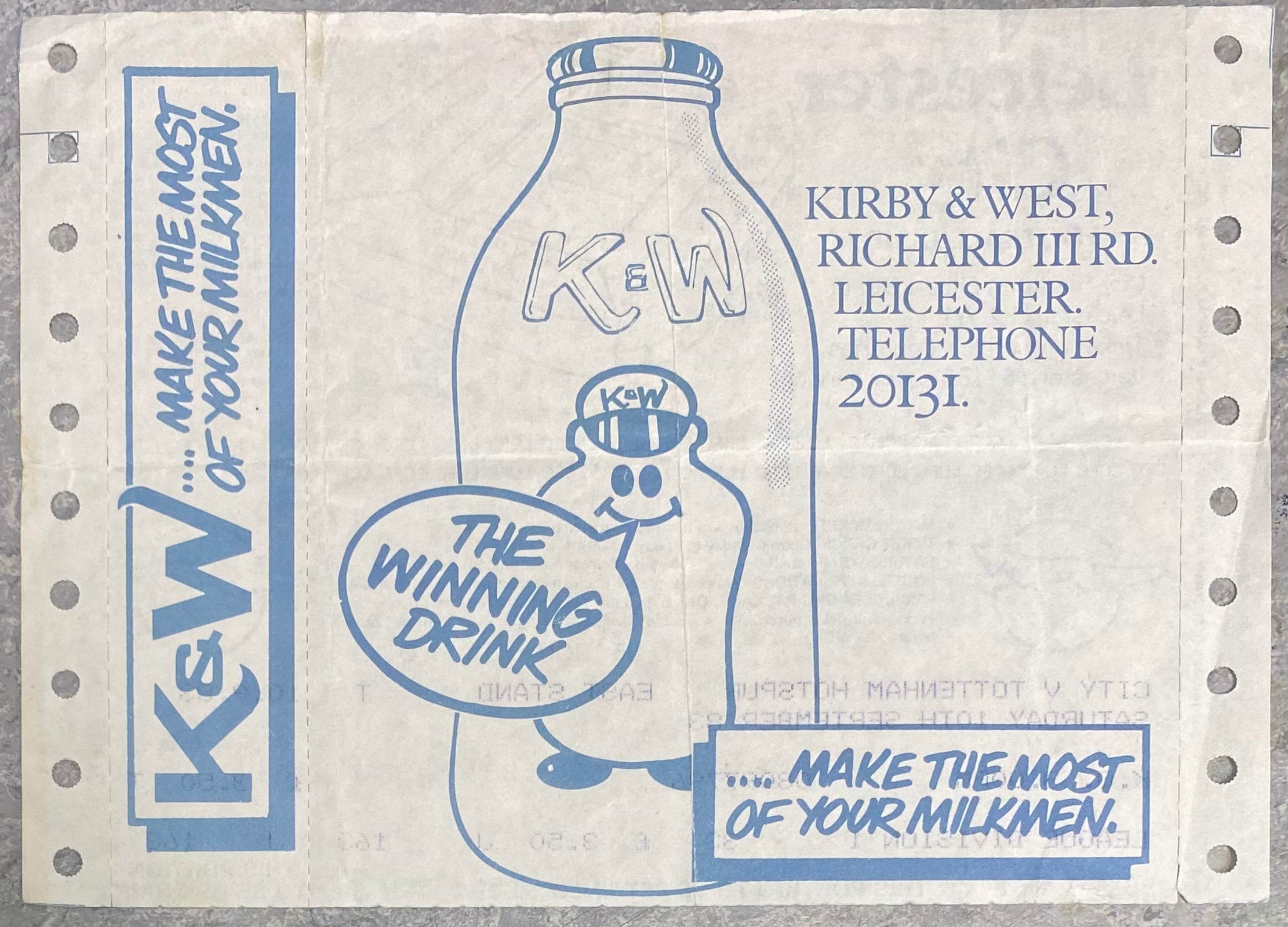 1983/84 ORIGINAL UNUSED DIVISION 1 TICKET LEICESTER CITY V TOTTENHAM HOTSPUR