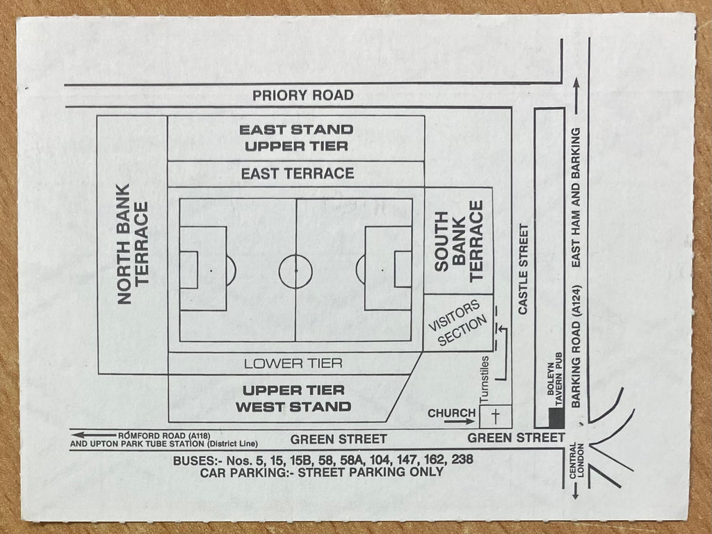 1991/92 ORIGINAL DIVISION 2 TICKET CHARLTON ATHLETIC V DERBY COUNTY