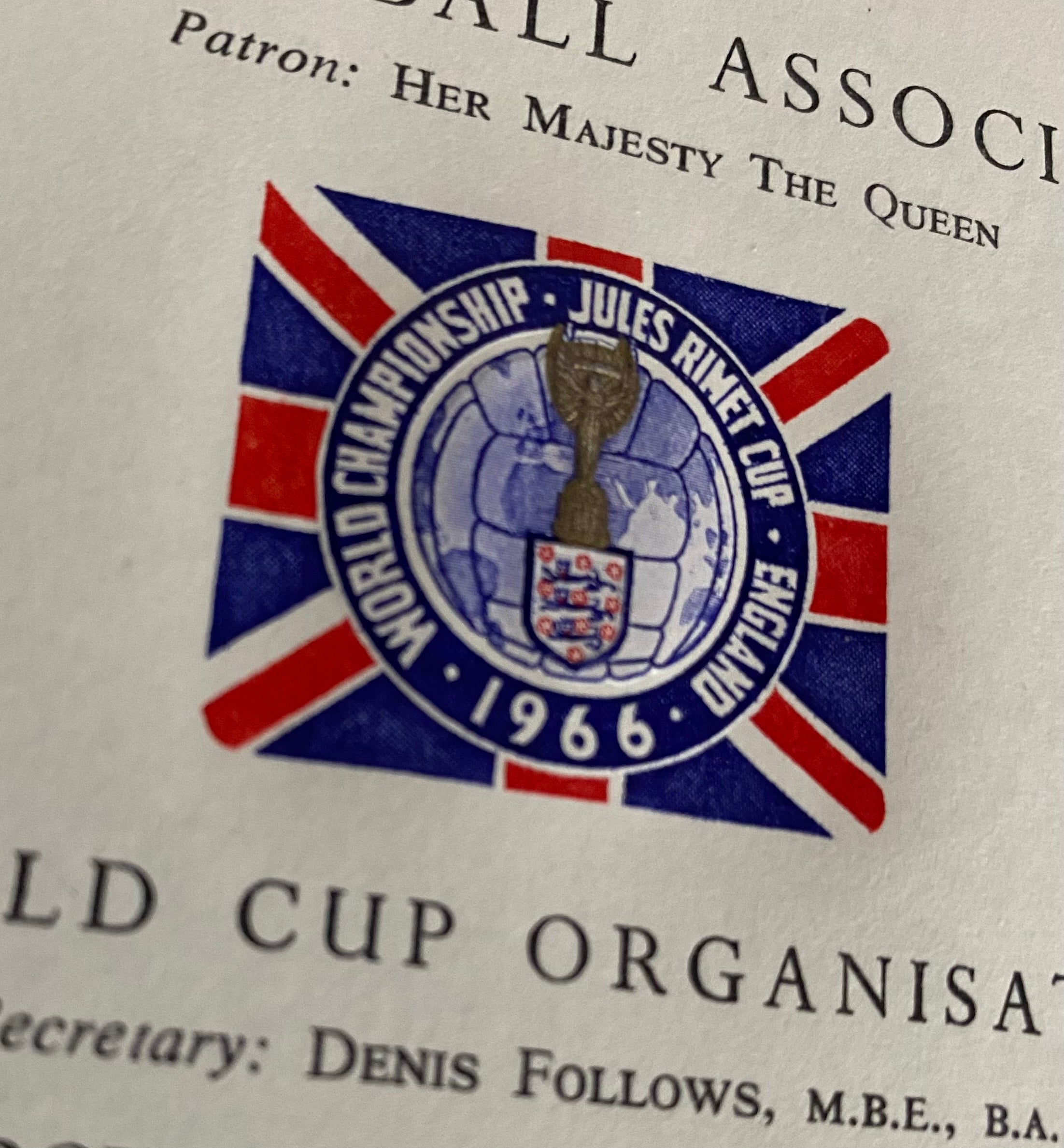 1966 WORLD CUP ORGANISATION ORIGINAL OFFICIAL UNUSED LETTER AYRESOME PARK