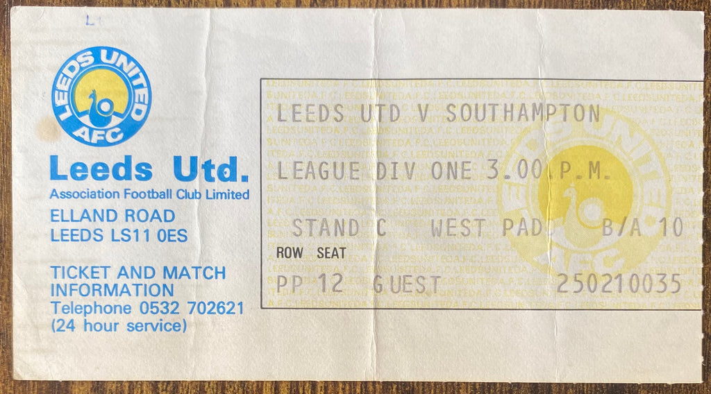 1979/80 ORIGINAL DIVISION ONE TICKET LEEDS UNITED V SOUTHAMPTON