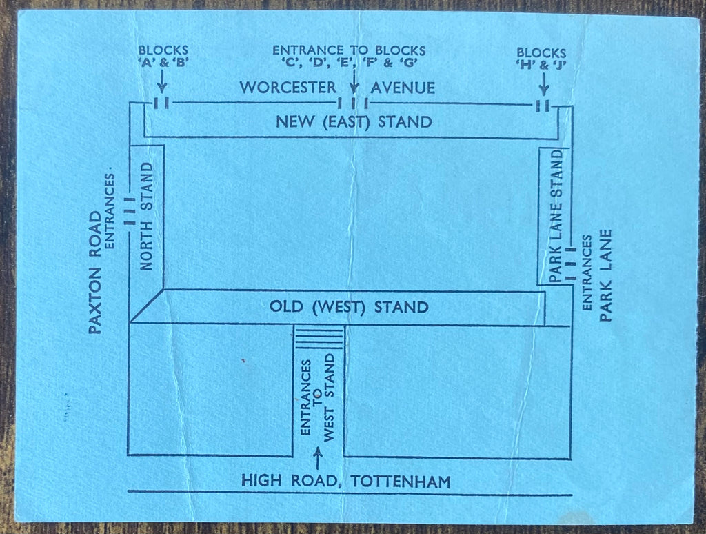 1969/70 ORIGINAL DIVISION ONE TICKET TOTTENHAM HOTSPUR V NOTTINGHAM FOREST