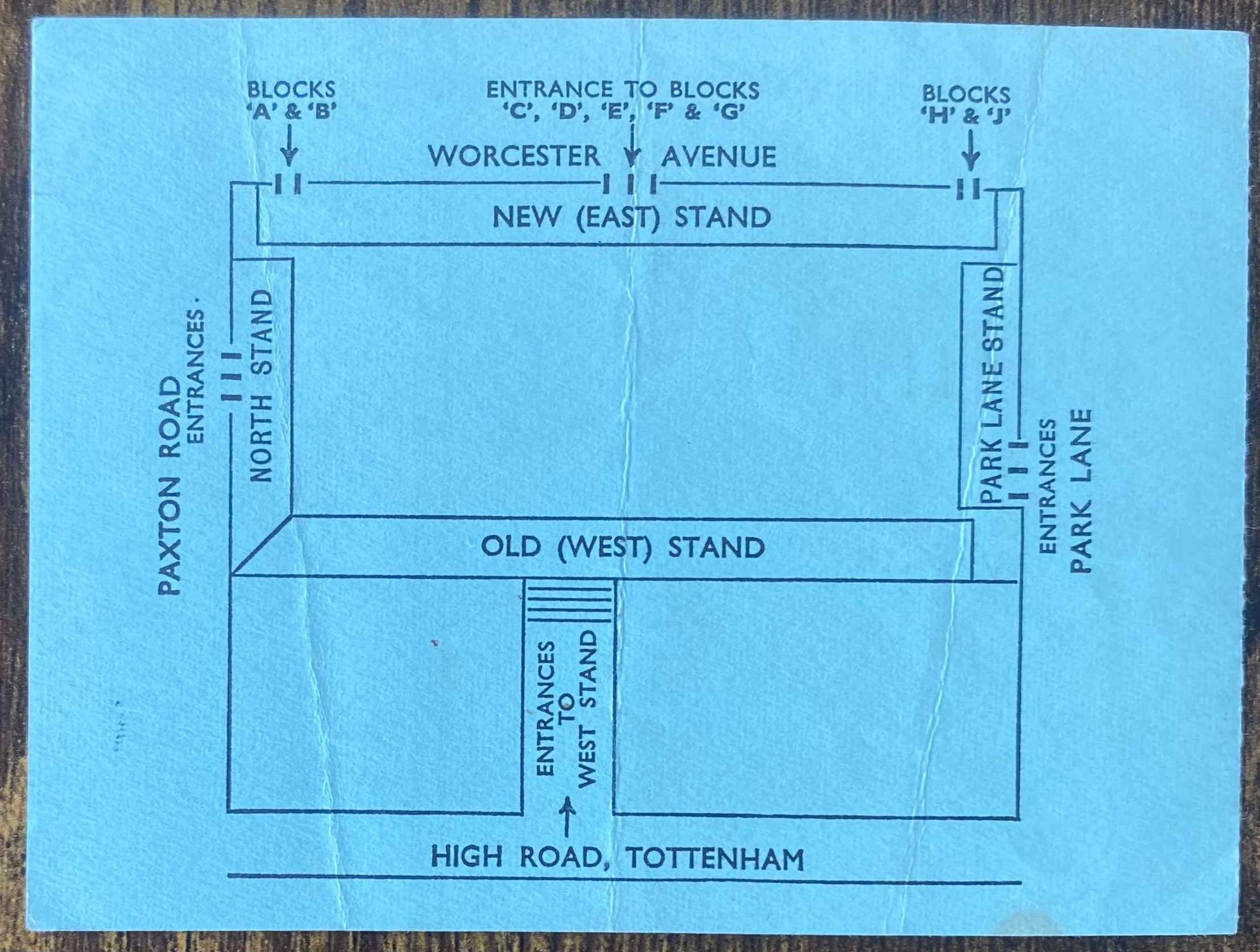 1969/70 ORIGINAL DIVISION ONE TICKET TOTTENHAM HOTSPUR V NOTTINGHAM FOREST