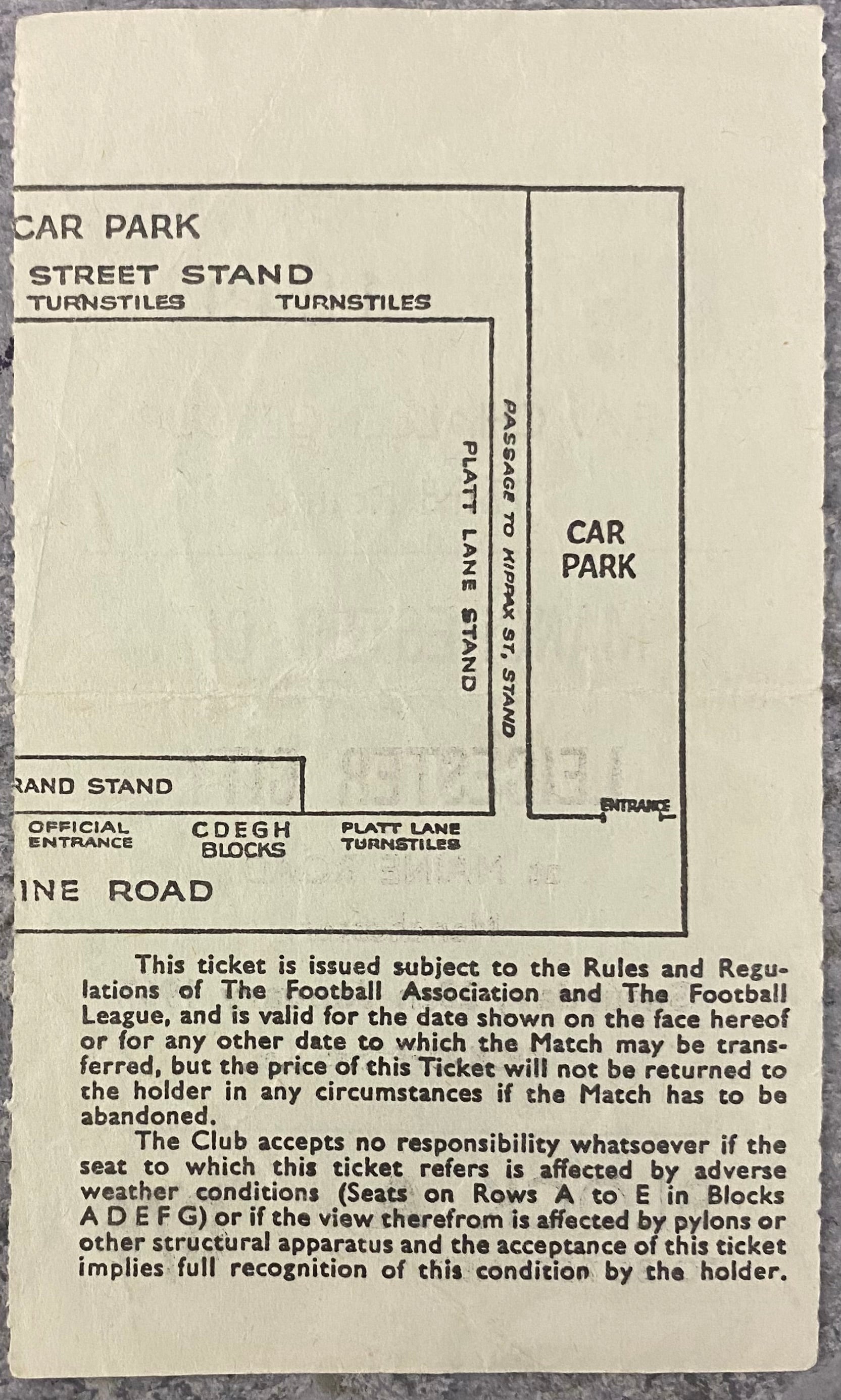 1966/67 ORIGINAL FA CUP 3RD ROUND TICKET MANCHESTER CITY V LEICESTER CITY