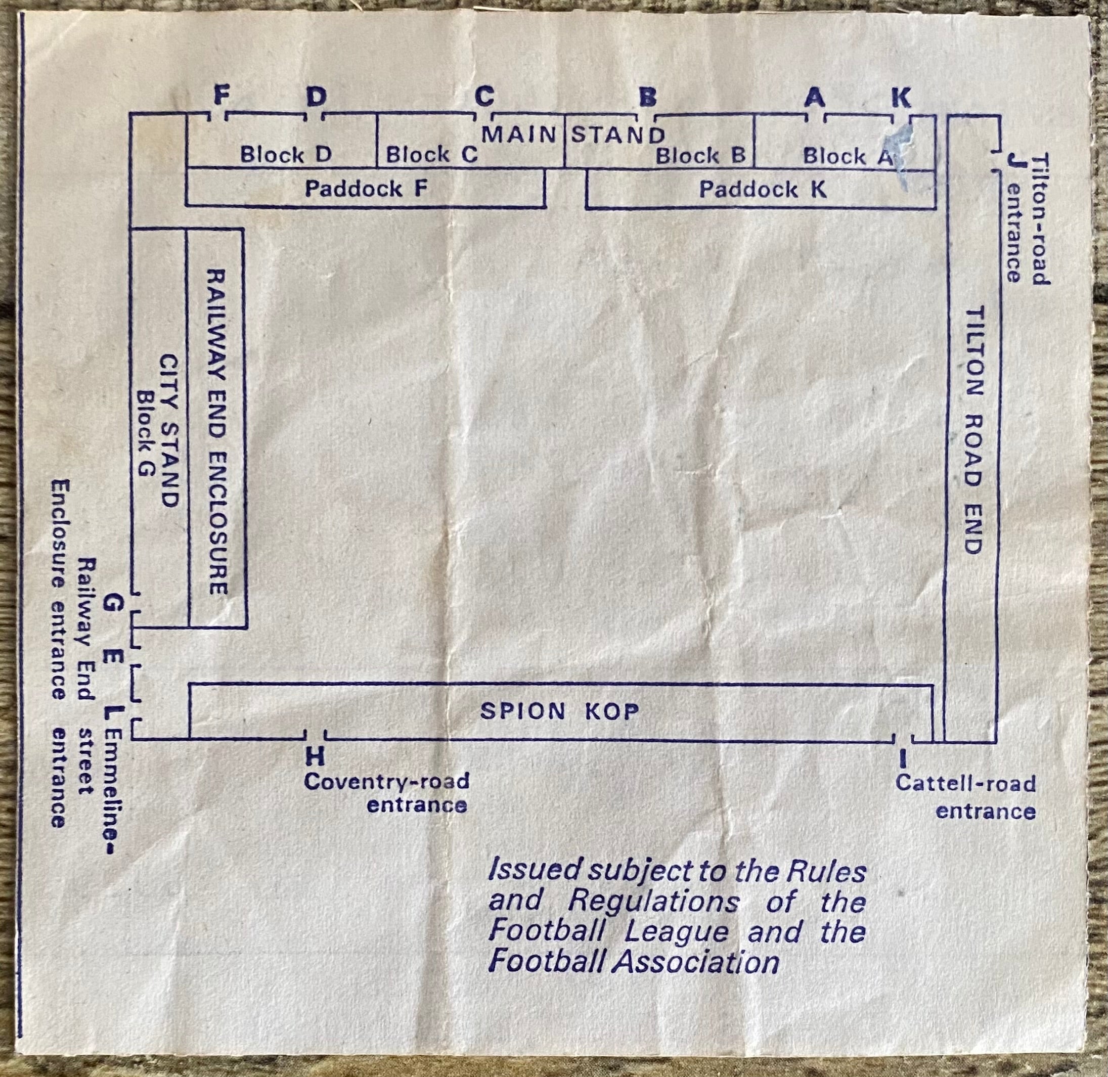 1980/81 ORIGINAL DIVISION 1 TICKET BIRMINGHAM CITY V ASTON VILLA