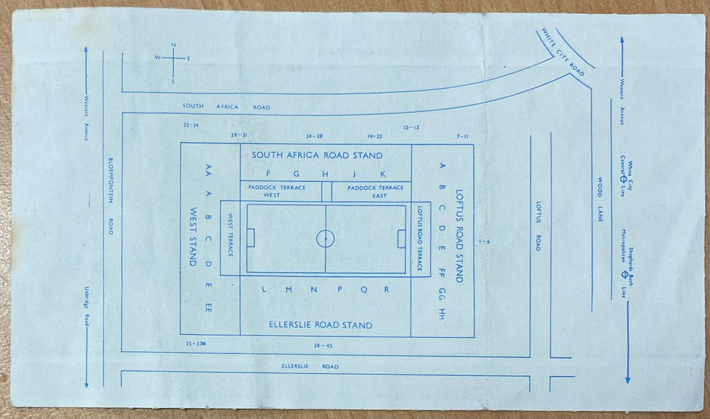 1988/89 ORIGINAL DIVISION ONE TICKET QUEENS PARK RANGERS V TOTTENHAM HOTSPUR