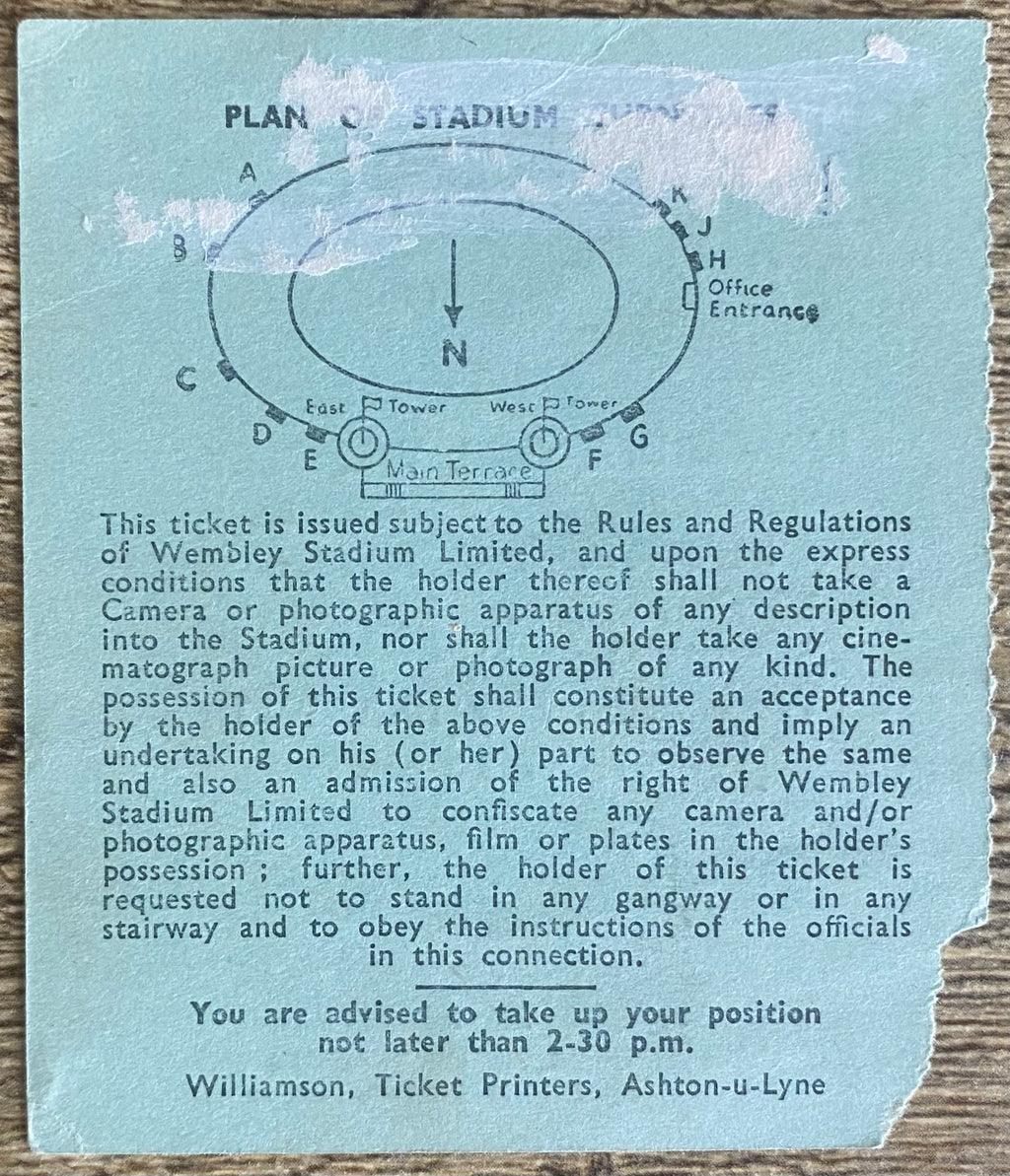 1961 ORIGINAL INTERNATIONAL TICKET ENGLAND V MEXICO