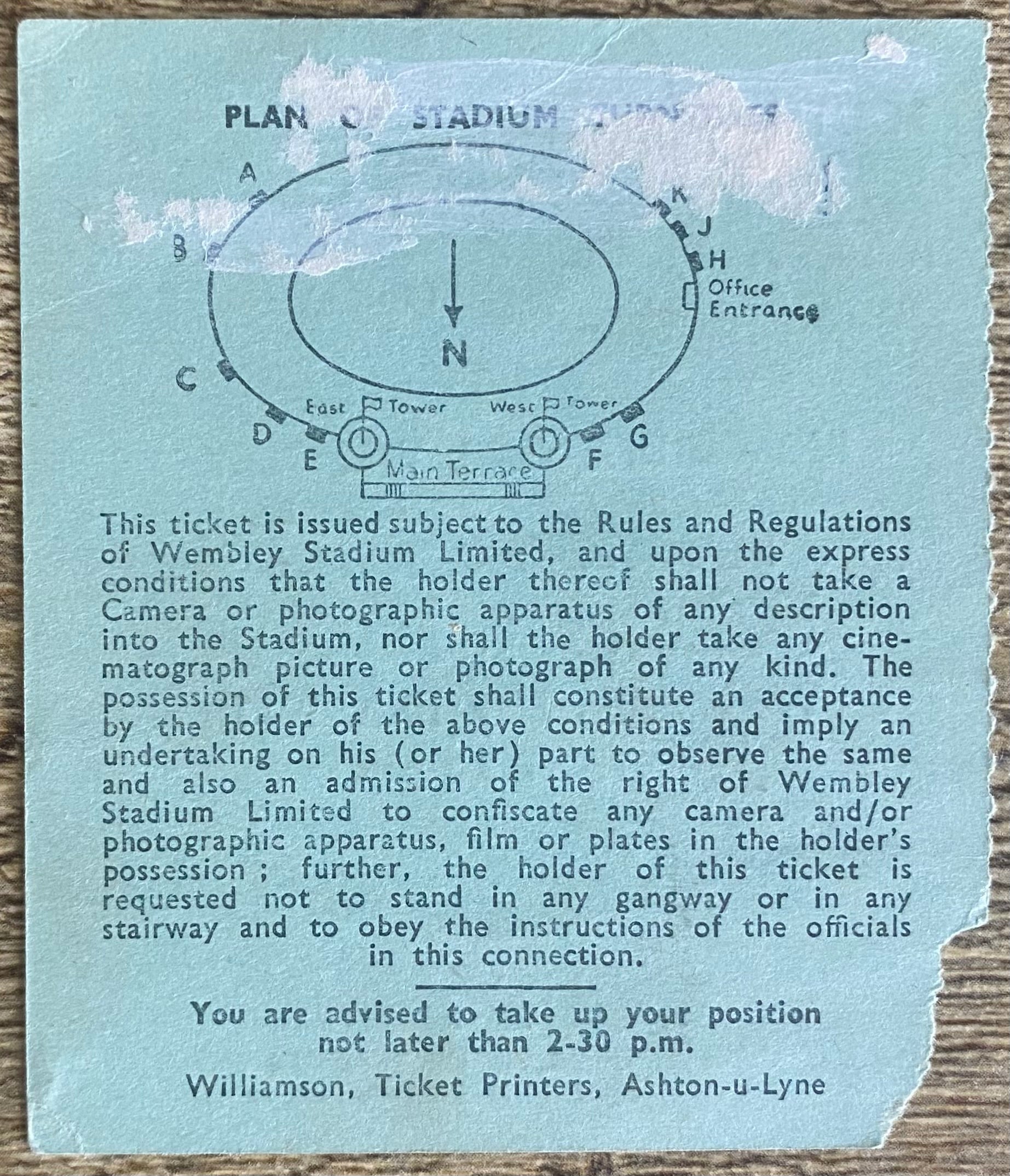 1961 ORIGINAL INTERNATIONAL TICKET ENGLAND V MEXICO