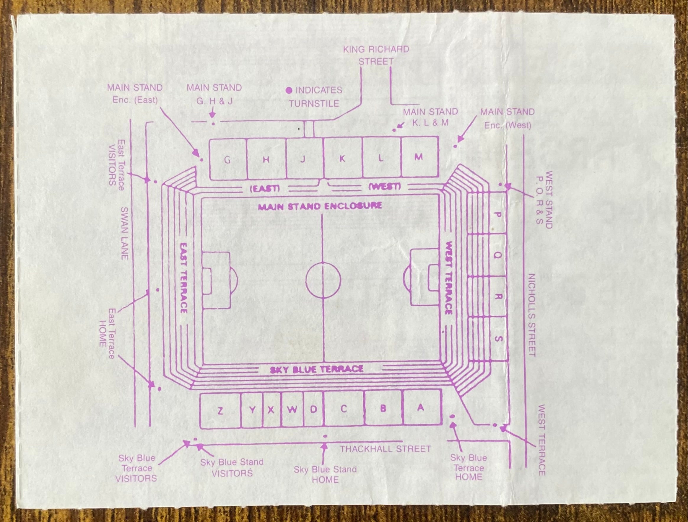 1991/92 ORIGINAL RUMBELOWS CUP 3RD ROUND TICKET COVENTRY CITY V ARSENAL