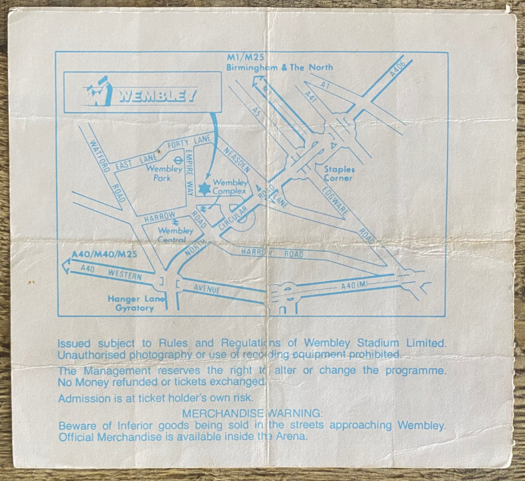 1990 ORIGINAL INTERNATIONAL TICKET ENGLAND V CZECHOSLOVAKIA