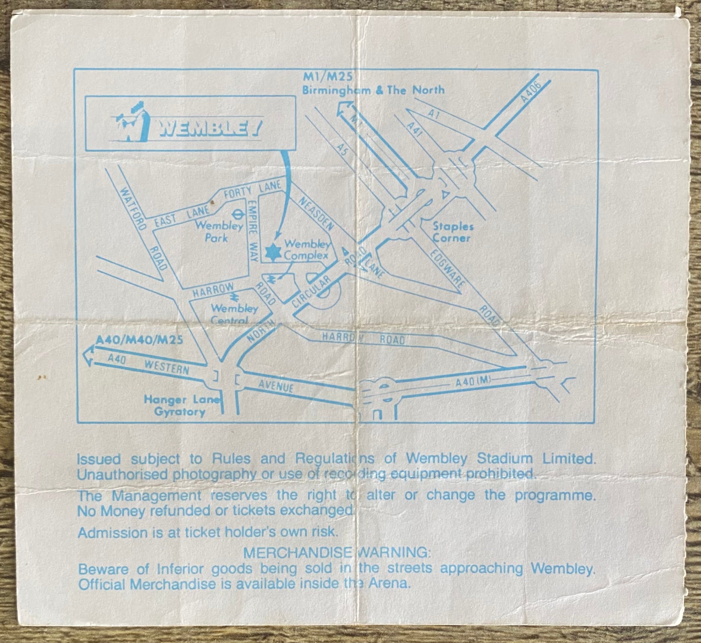 1990 ORIGINAL INTERNATIONAL TICKET ENGLAND V CZECHOSLOVAKIA