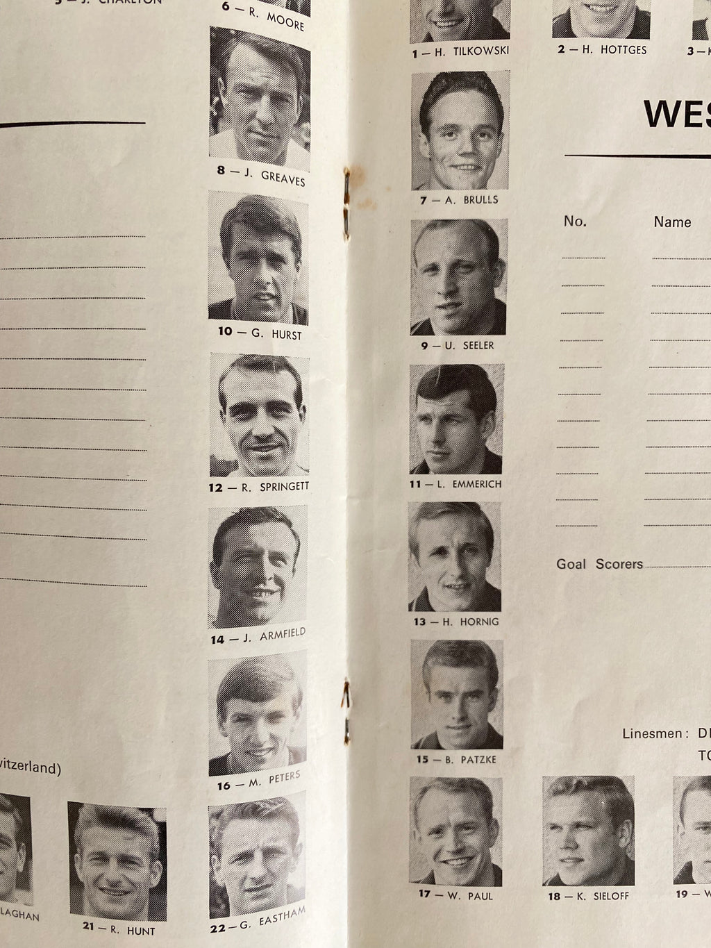 1966 WORLD CUP ORIGINAL OFFICIAL FINAL PROGRAMME ENGLAND V WEST GERMANY
