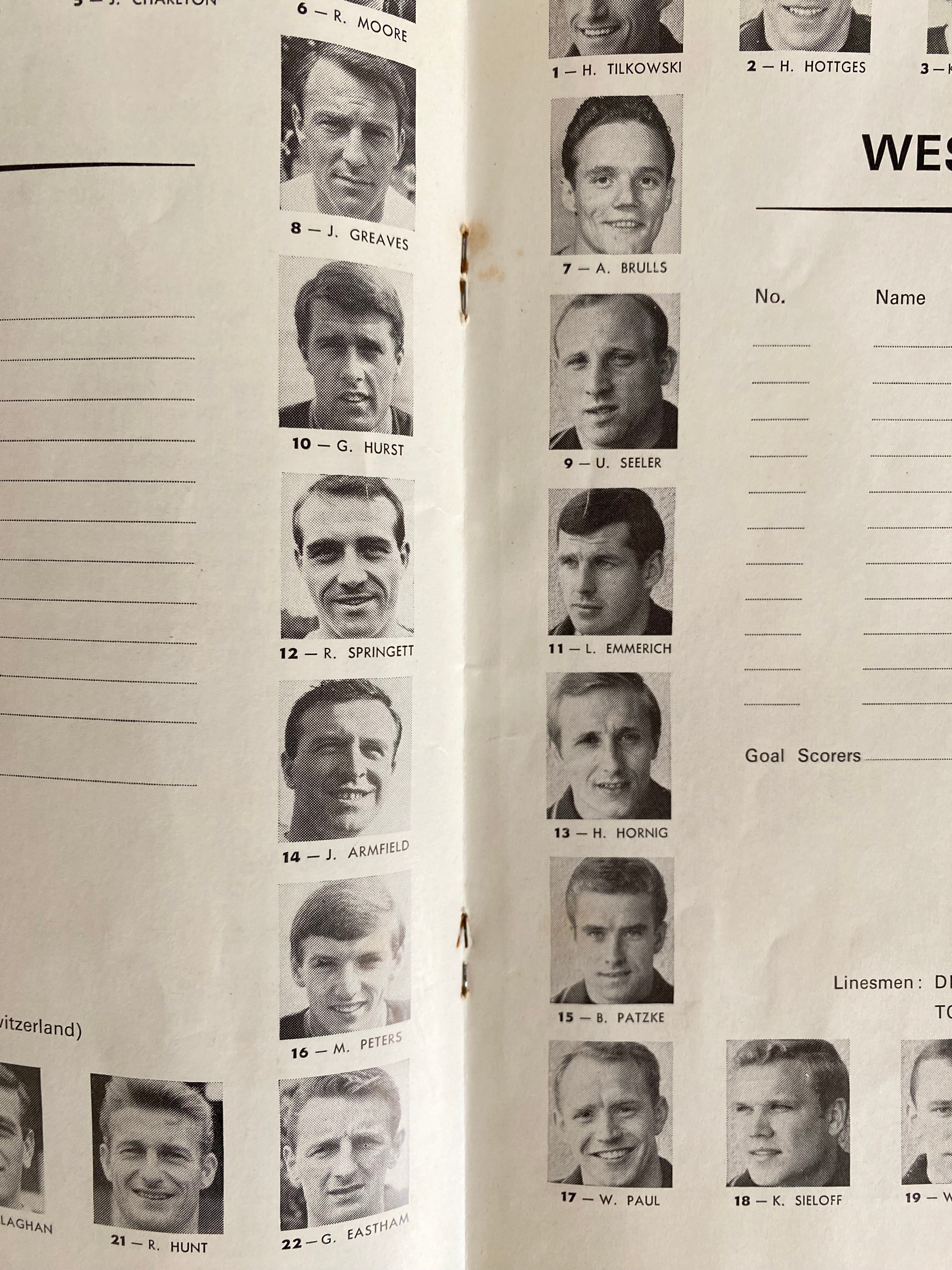 1966 WORLD CUP ORIGINAL OFFICIAL FINAL PROGRAMME ENGLAND V WEST GERMANY