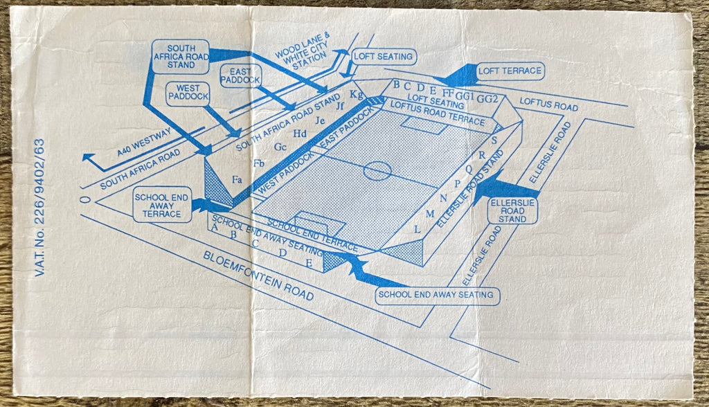 1992/93 ORIGINAL PREMIER LEAGUE TICKET QUEENS PARK RANGERS V CHELSEA