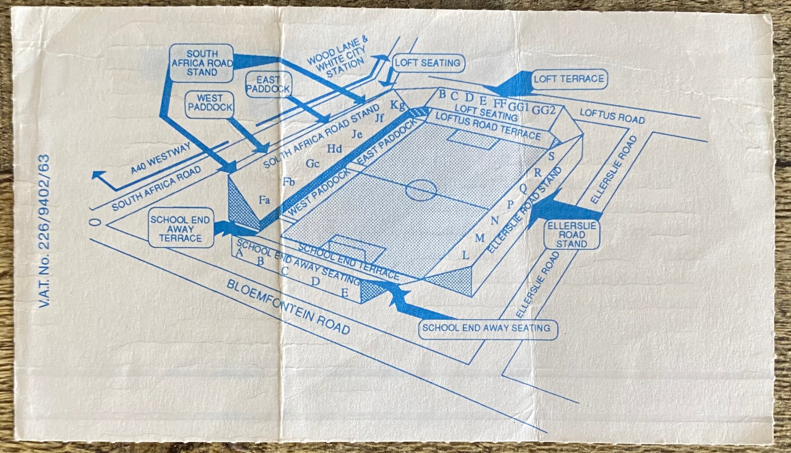 1992/93 ORIGINAL PREMIER LEAGUE TICKET QUEENS PARK RANGERS V CHELSEA